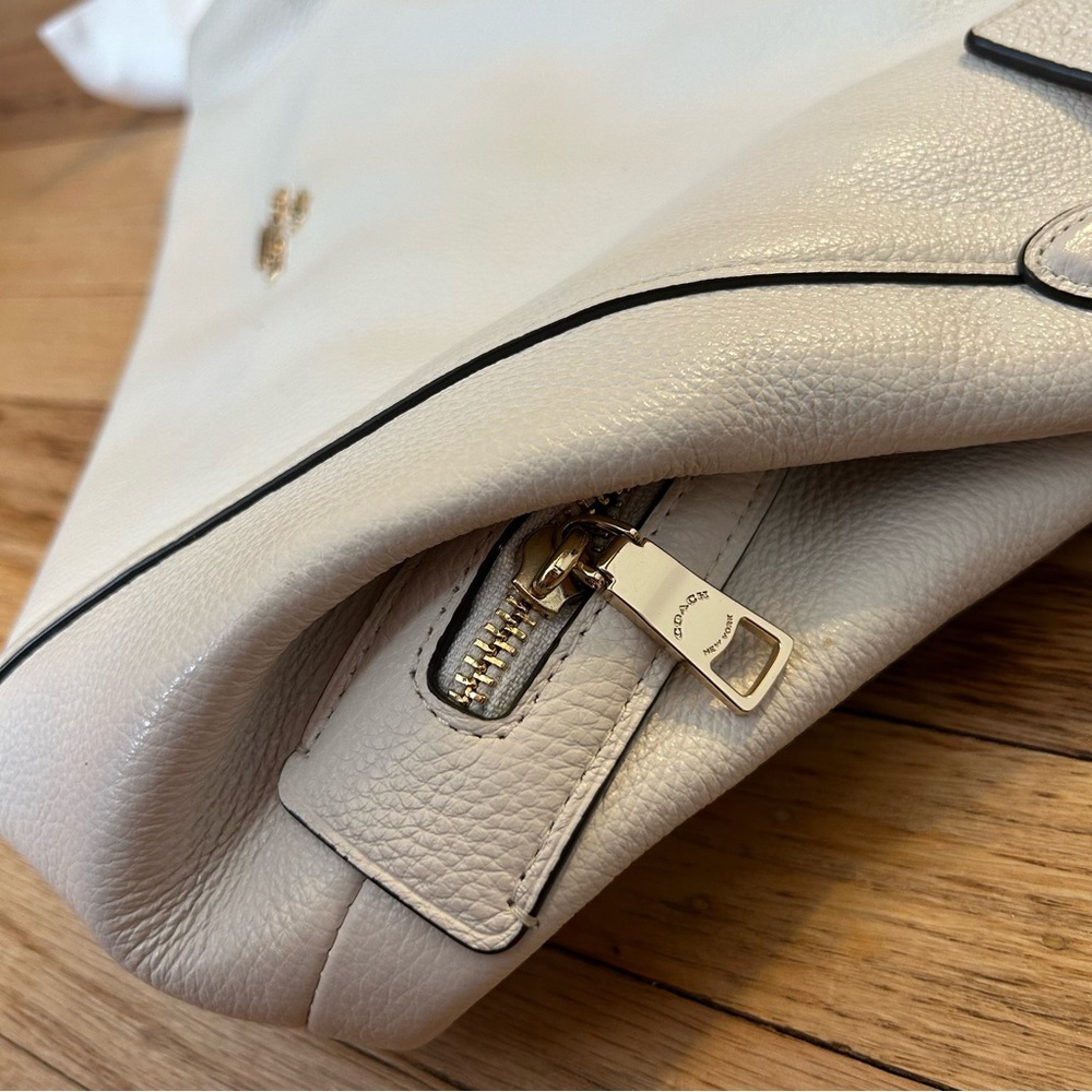 Cream Coach Hallie Handbag - Picture 5 of 14